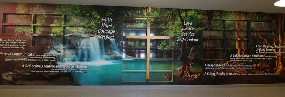 Catholic Graduate Expectations wall art banner 